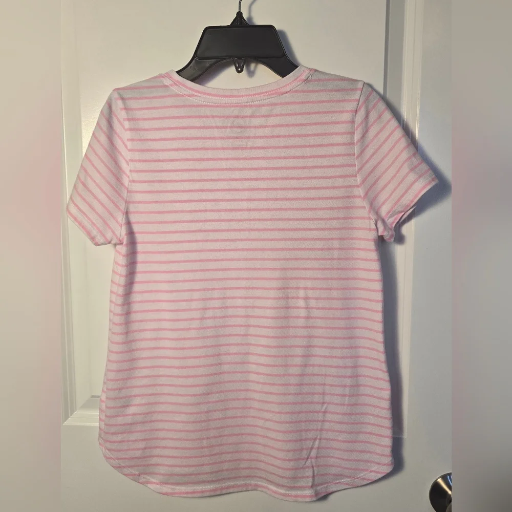 Wonder‎ Nation Pink Striped Tee with Color Change Fruit Accents
